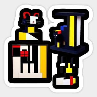 Mondrian Style Royal Cat Sticker